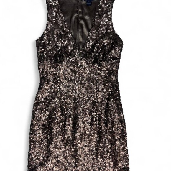 French Collection Broze and gold sequin mini dress #glam #partydress - Picture 1 of 8